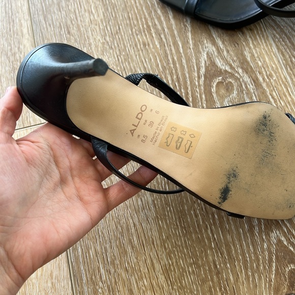 Aldo black strap sandal heels - Picture 3 of 4